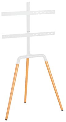 Staffa TV Treppiede - Supporto TV Pavimento Terra Treppiede, per televisori da 32IN-65IN LCD/LED/OLED Plasma Supporto Monitor Girevole a 360° e Regolabile in Altezza, Peso max 40kg ( Color : White )