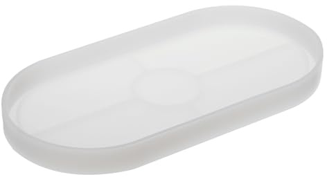 PATIKIL Molde de Posavasos de Silicona Molde de Bandeja 9.2X4.2 Pulgadas | Ovalada, Placa de Almacenamiento de Bisutería, Bandeja de Plantas, para Joyería