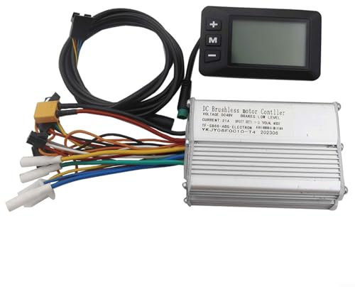 URPIZY Brushless Motor Controller, Electric Bike Scooter Brushless Motor Controller 48V 21A up to 1000W with S866 LCD Display (LCD colorful display)
