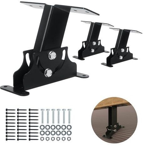 Lot de 3 supports de toit réglables robustes pour pergola - Kit de quincaillerie pour terrasse - Convient aux poutres en bois