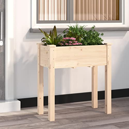 BaraSh Pflanzkübel mit Einsatz 71x37x76 cm Massivholz Tanne Untertopf Pflanzen Pflanzentopf Gross Indoor