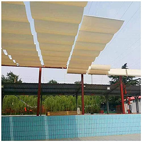 Tenda da Sole Avvolgibile Copertura ombreggiante estensibile a vela ombreggiante, vela ombreggiante a filo scorrevole con raffreddamento e tende a rullo esterne resistenti ai raggi UV, per pergola da