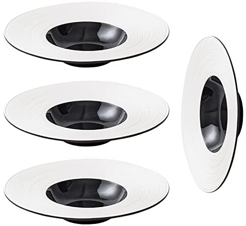 YLFFFZXK Piatti Piani in Porcellana, Piatto in Ceramica con Cappello di Paglia, Piatto da Insalata, Piatto da Pasta, Piatto da tavola da 11,5 Pollici, Dessert, Bistecca, Pasta, Piatto Fondo, Nero, Ci