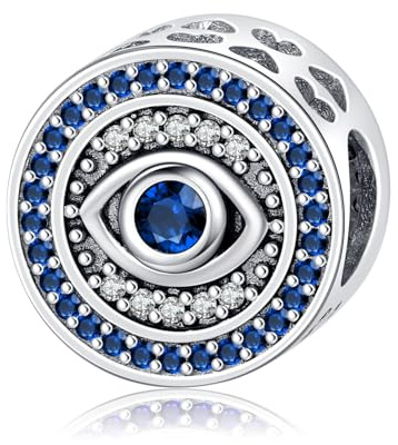 Charme mauvais œil, 925 Argent Sterling hamsa le charme du mauvais œil Pendentif pour Pandora Breloque Bead Compatible pour Européen Bracelets, Cadeaux significatifs pour Femme