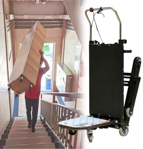 GESAIDES Electric Stair Climbing Dolly, 2980 W Electric Stair Climbing Hand Truck, 500 kg Max Load Capacity, Folding Stair Climber Hand Trucks for Moving Furniture