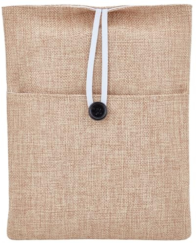 craspire Couverture de Livre en Tissu de Coton Marron avec Reliure à Bouton Lavable et Réutilisable pour Scrapbooking Bricolage Livres à Couverture Rigide Amoureux des Livres Grande Taille