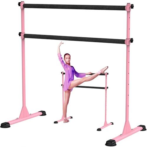 Lifeswell Barra da Ballo Regolabile in Altezza, 1,2 m, Resistente, autoportante, con Barra Trasversale Rivestita in Tessuto, Antiscivolo, Robusta, per Bambini e Adulti, Ideale per casa, Balletto