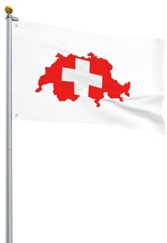Drapeau suisse imprimé carte de jardin décoratif sur une face pour l'extérieur des terres agricoles, décoration de pelouse