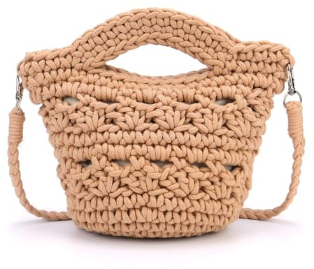 CHIC DIARY Women Straw Beach Bag Clutch Purse Small Crossbody Bag Woven Cotton Shoulder Handbag for Summer
