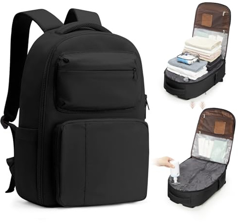 coofay Sac à dos sous vide - Bagage à main - Avion - Sac à dos de voyage - Airbag - Avec système de vide - Sac à dos de voyage - Sac à dos sous vide pour voyage Easyjet - 45 x 36 x 20 cm, a-noir