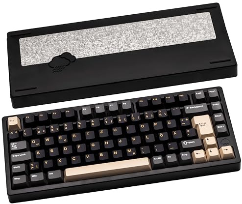 CutiePcs WOBKEY Rainy 75 Aluminium HMX/JWK Switches Mechanische Tastatur mit Überragender Akustik, Kabelgebunden, BT, 2.4G Drahtlose Konnektivität (Pro - Schwarz(DE-ISO))