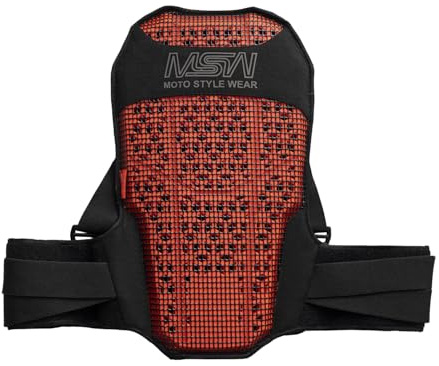 Motostylewear – CE Level 2 Rated Back Protector Insert | Adjustable Spine Pad with Straps for Riding Jackets (Medium)