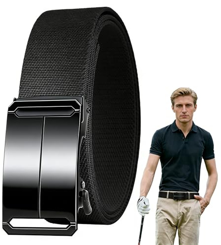 Senshuomy High Elasticity Heavy Duty Nylon Tactical Belt for Men - 1.5 Quick Release & Ratchet Adjustable Belt (Fit Waist 28-47) for Hiking, Military, Work & Casual Use (Black/28-47)