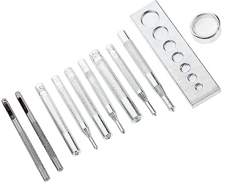 jojofuny 11piezas Herramientas Presión De Kit De Herramientas Para Botones Perforador De Remaches y Broches Para Ropa Vaqueros y Bolsos