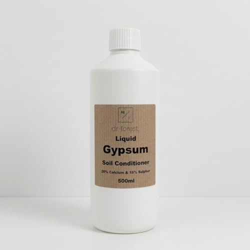 Dr Forest Liquid Gypsum for Clay Soil and Lawns - Liquid Clay Breaker, Soil Conditioner - 19.55% Calcium, 15.31% Sulphur with Fulvic Acid - Micronised Calcium Sulphate, pH Neutral - 1 Litre