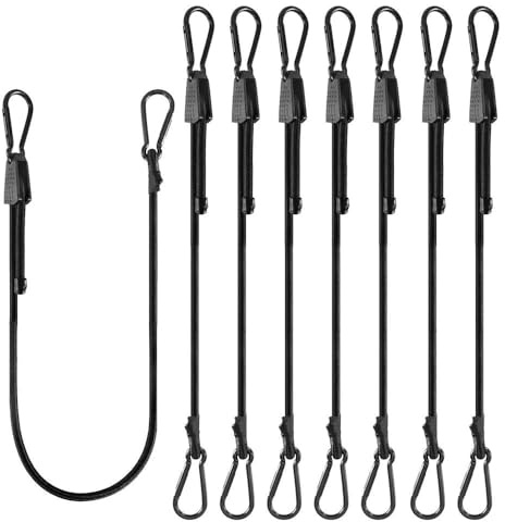 8er Set Verstellbar Spanngummi mit Karabiner, 100cm Extra Stark Gummispanner Gummibänder, Expander mit Haken, Einstellbar Elastische Vielzweck Gepäckspanner für Möbeln Sackkarren Motorrad Fahrrad