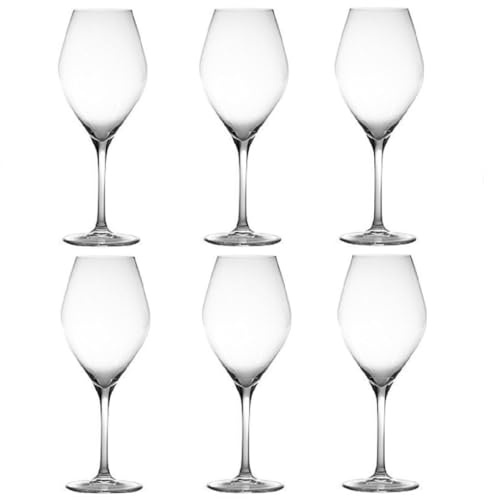 Zafferano Solution Goblet Verre à vin blanc fabriqué à la main pour vin blanc, vin mousseux et vin rouge, passe au lave-vaisselle jusqu'à 60 °C, verre élégant pour dégustation de vin, 360 ml