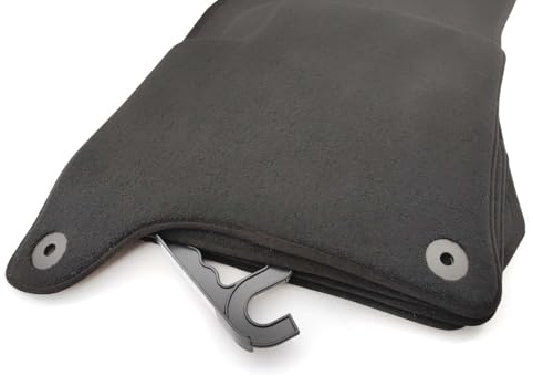 Fußmatten für Opel Corsa F Hybrid 1.2 ab 2024> Velours Matten Original Befestigung Automatten Set Schwarz 4X Antirutsch Wetterfest Veloursmatten