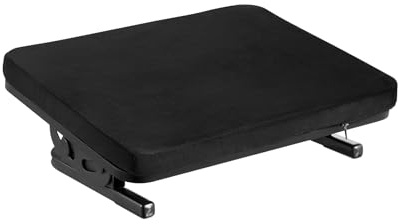 MAXMOUNT Ergonomisk mjuk fotpall – justerbar fotpall för skrivbord, lutning +20° till -20°, skum och stål, svart