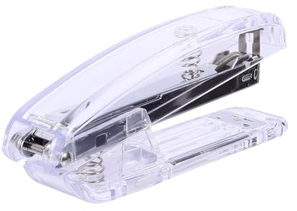 UTHCLO Grapadora de Oficina Plateada y Transparente, Herramienta de Grapado de Papel Portátil, Grapadora Manual Compacta para Encuadernación de Libros y Uso Escolar, Material de Oficina