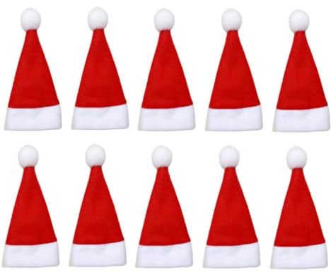 HINTRMENT Lot de 36 Couvre-Couverts de Noël Mini Chapeaux pour Bouteilles de Vin Rouge, Porte-fourchettes et Couteaux en Tissu, Décoration Festive de Table pour Repas et Fêtes de