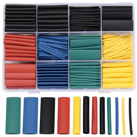 HTU 530PCS Guaina termoretraibile cavi elettrici 2:1 isolamento resistente al calore colorato