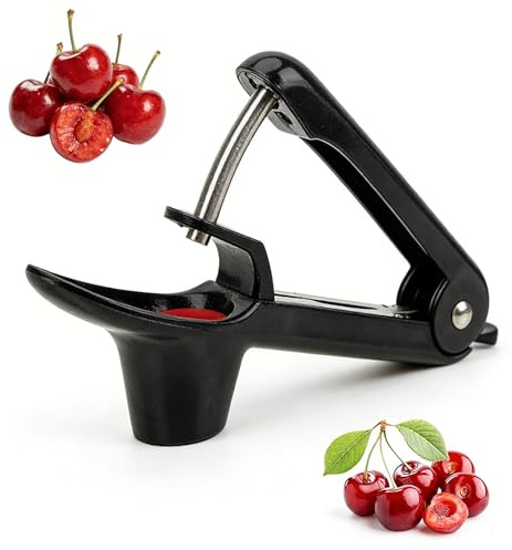 Kirschentkerner Edelstahl,Entsteiner Kirschen,Kirschentsteiner,Cherry Pitter Tool Kirschkernentferner,Kirsch Entkerner Obstentkerner,Manuell Drücken Kirschenentkerner für Remover Kirsche Pflaumen