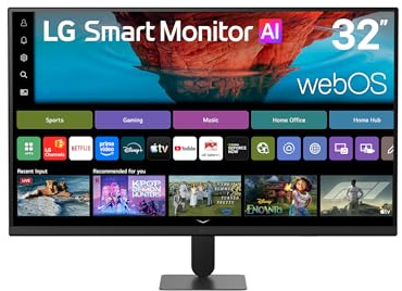 LG Moniteur Smart Tout-en-Un 32U701SB-B.AEU | Série U7 (2026) | 32 Pouces | Dalle VA 16:9 | UHD 3840x2160 | 144Hz | WebOs avec App de Streaming utilisables sans PC | DCI-P3 90%