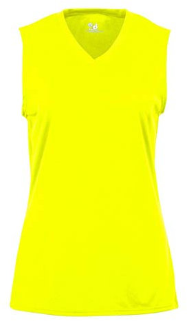 Tank Top Erwachsene, Damen und Jugend Größen ärmellos Athletic Wicking Shirt (erhältlich in 14 verschiedenen Farben), damen, Safety Yellow