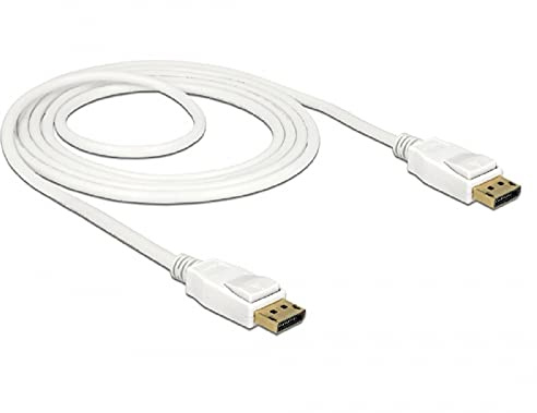 Delock Kabel DisplayPort 1.2 Stecker > DisplayPort Stecker 4K 60 Hz 1,5 m weiß