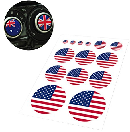 BESTOYARD Amerikanische Flagge Aufkleber patriotischen Aufkleber USA für Vinyl Auto (runde Form)