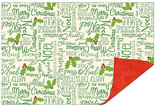 Ideen mit Herz Dekorpapiere im Duo-Design | 1 Seite mit Dekor - 1 Seite unifarben | 10 x 15 cm | Faltpapier, Bastelpapier, Dekopapier | 110 g/qm | 50 Stück (Weihnachtswünsche/rot)