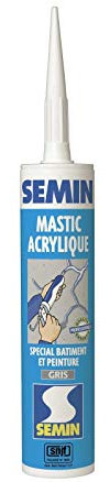 Semin - Mastic Acrylique Gris pour Combler des Fissures - Intérieur/Extérieur - Cartouche de 310 ml