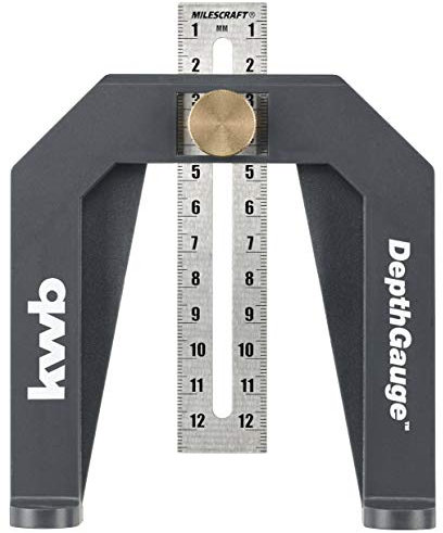 kwb Tiefenmesser/Tiefenlehre für Ober-Fräsen und Tischkreissägen inkl. 2 Mess-Skalen in cm und inch