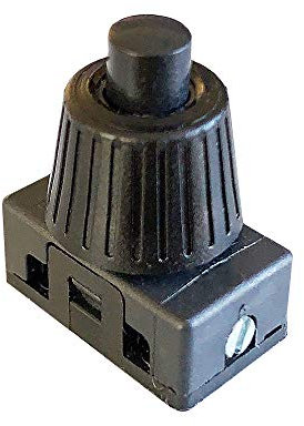 Einbau-Druckschalter 1-pol. 250V 2A Schwarz mit Schraubkappe Ø 21x12,5x26mm Einpoliger Druckschalter