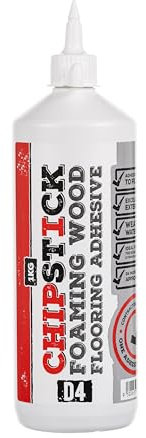 Chipstick D4 PU Foaming Chipboard Flooring Glue - High Performance Expanding Wood Adhesive - 1KG - SINGLE BOTTLE - Used for laying Chipboard floorboards and laying stairs.