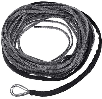 BAtlam Anchor Rope 22000lbs 26mx10mm Truck Boat Emergency Replacement Synthetic Winch Rope Cable Car Outdoor Accessories 12 Strand String (Grey)