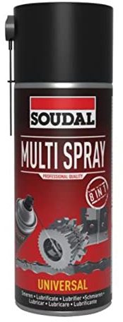 12x Soudal Multispray 8-fache Wirkung Rostlöser Schmiermittel Reiniger Kriechöl Korrosionsschutz Kontaktspray Schutzspray Entfetter 400ml Dose