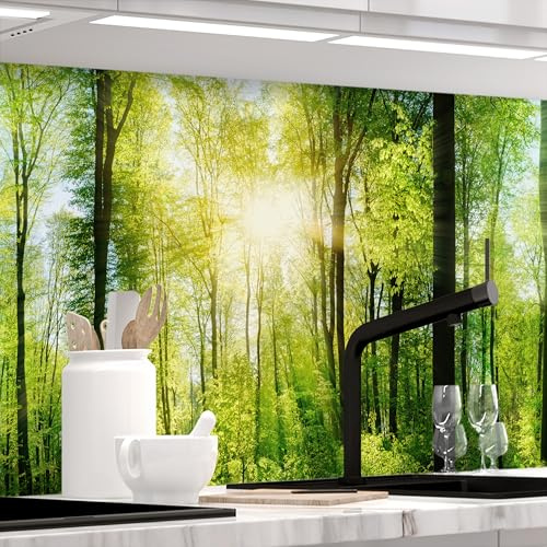 Stickerprofis Küchenrückwand Matt selbstklebend - WALD - 0.5mm versteifte PET Folie, zuschneidbar, Spritzschutz PRO 60 x 280cm