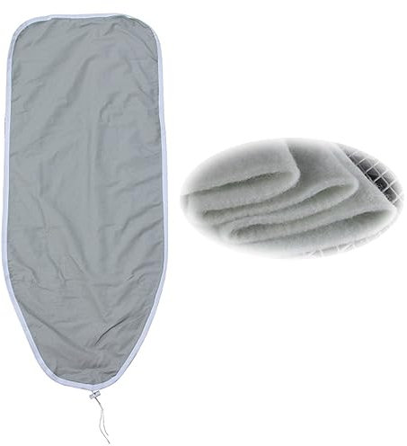 KADEUX Copriasse da Stiro Nero/Grigio, Fodera per ASSE da Stiro Imbottitura Spessa, Ricambio Copri ASSE da Stiro, 110×33cm (Color : Silver, Size : 110x33cm(43x13in))