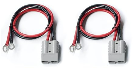 CGEAMDY 2 Stück Elektrischer Gabelstapler Ladestecker Leitung, 50A Steckerkabel mit 10AWG 30cm, Stecker mit O-Ring-Batterieanschlusskabel, Für Auto Wohnmobil Motorrad