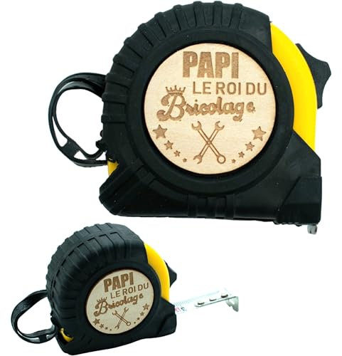 ERNESTINE - Mètre ruban Papi - cadeau fête des grands pères et fête des pères - cadeau papy accessoire homme - mètre pliant personnalisable famille - cadeau papi homme anniversaire Noël naissance