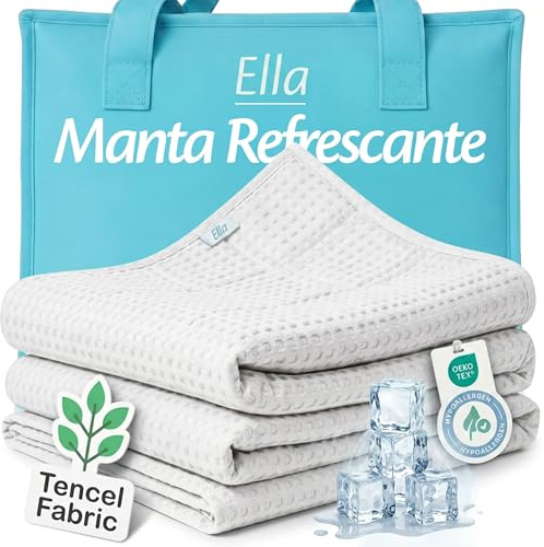 Ella Kühlende Decke, Atmungsaktive Cooling Sleep Decke, Tencel-Stoff und Umweltfreundliche Kühldecke, Oeko-TEX-Zertifizierte Dünne Sommerdecke 135x200 - Perlweiß