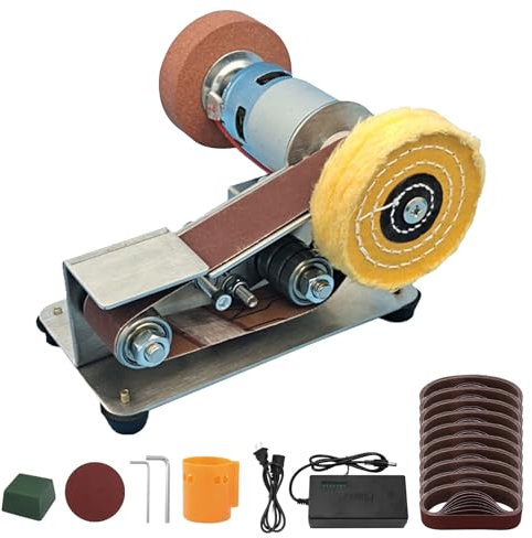 Elektrischer Bandschleifer, Mini-Bandschleifer Poliermaschine, 15-Grad-Messerschärfer mit festem Winkel, Elektrische Schleifmaschine, Kantenmaschine chleifer mit 10 Schleifbändern
