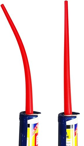 ANZHUO 2 pcs Caulking Nozzle Extension Tube，caulking extension nozzle | caulk tube adapters,Used for installation of glass, bathroom, kitchen, advertising, etc (2 pieces, one straight one bend)