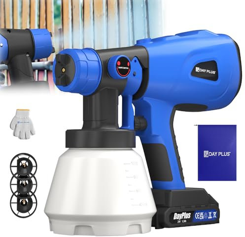 Sistema di spruzzatura a colori da 21 V con 4 ugelli in ottone pieno, pistola a spruzzo per vernice elettrica per recinzioni, mobili, pareti, soffitti, spruzzatore multifunzione 3 modalità di spruzzo