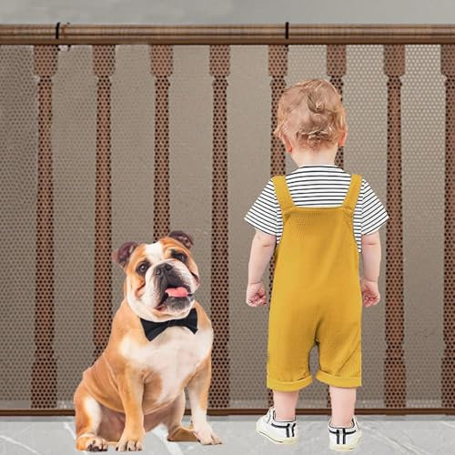 Balcony Netting for Pets, Stairway Net for Balcony, 15ft x 3ft Banister Guard for Baby, Child Safety Net for Dogs Cats Kids Child Rail Net for Balcony Apartment, Baby Balcony Patios Stairway Brown