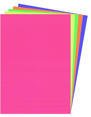 Rebower Corrugated Cardboard Paper Sheets, Corrugated Paper Cardboard Inserts [for Craft and DIY Projects] - 11.8x8.5 Inch/Pink/Yellow/Green/Orange/Blue/5 Pcs