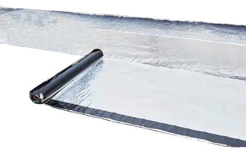 IHAHU Dach Reparaturband Aluminium Selbstklebend Asphaltband Metalldachbahn Wetterfest Wärmedämmung und Abdichtungsband für Rohr Dachleck Fensterabdichtung(W50cm x T2.0mm x L10m)