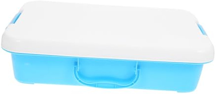 Ciieeo Handheld Kids Toy Storage Box Portable Sand Tray for Outdoor Indoor Play Blue White Plastic Small Sandbox with Lid